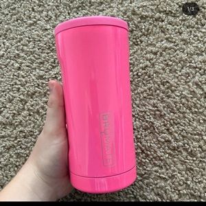 Brumate Hot pink slim can koozie